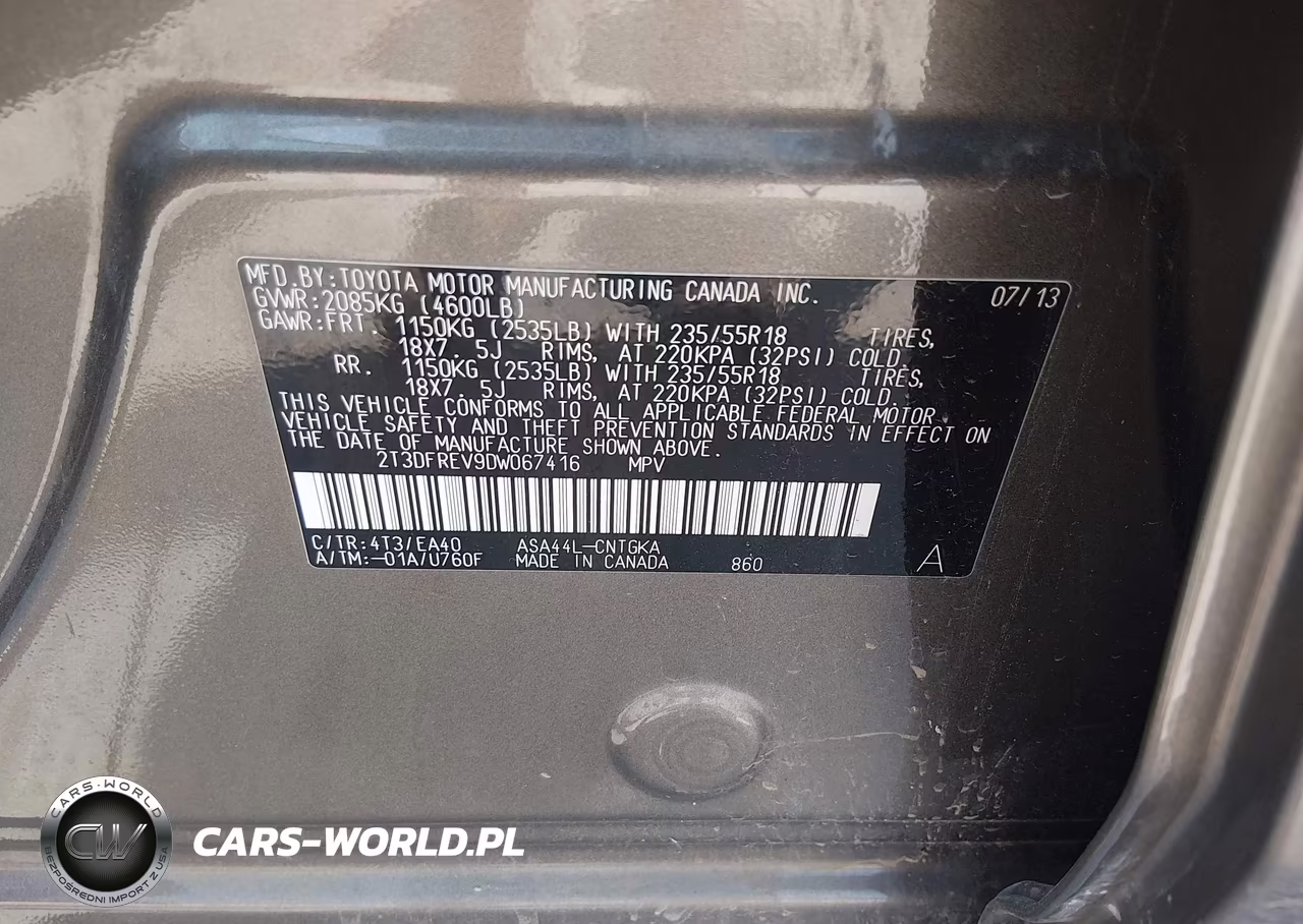 2013 Toyota Rav4 Limited VIN:2T3DFREV9DW067416 - 9