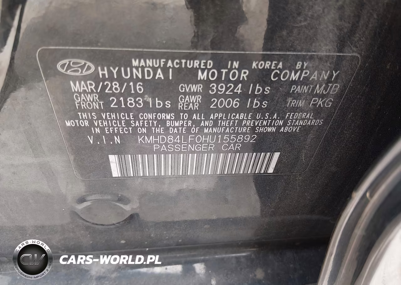 2017 Hyundai Elantra Se VIN:KMHD84LF0HU155892 - 9