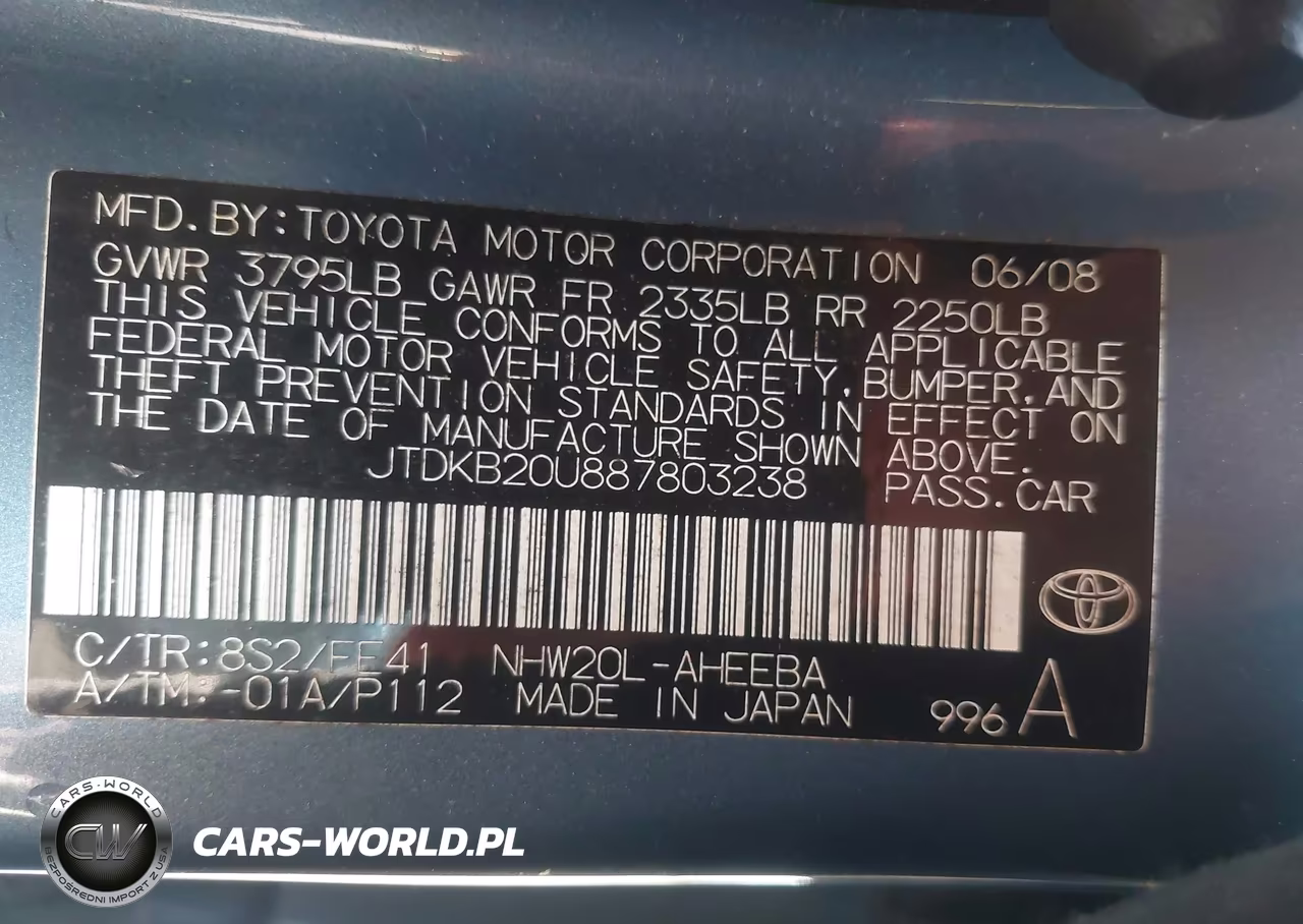 2008 Toyota Prius VIN:JTDKB20U887803238 - 9