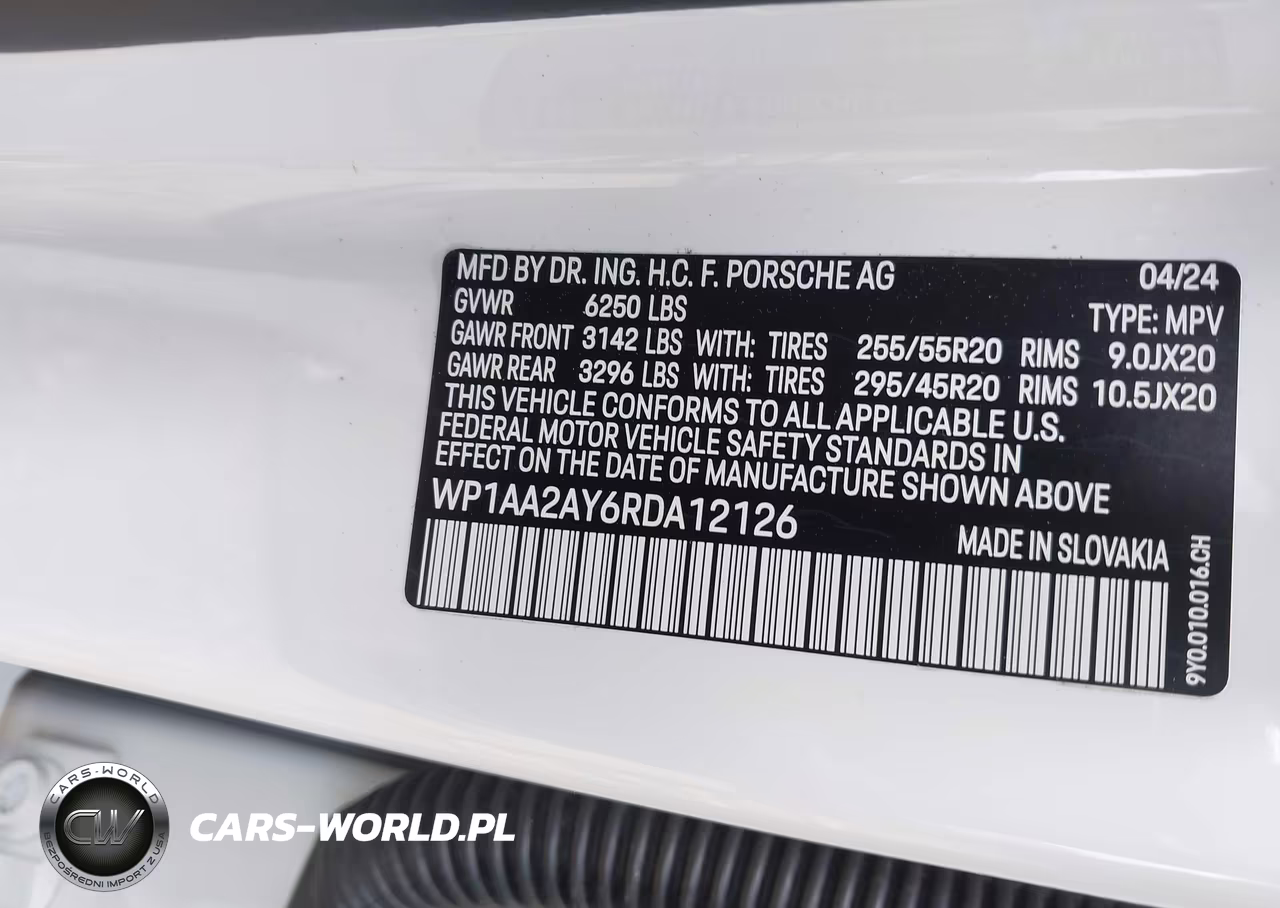 2024 Porsche Cayenne VIN:WP1AA2AY6RDA12126 - 9