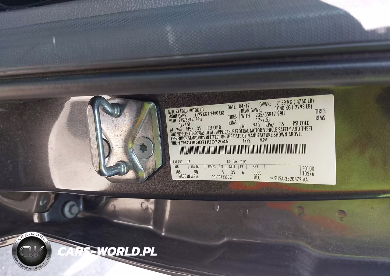 2017 Ford Escape Se VIN:1FMCU9GD7HUD72045 - 9
