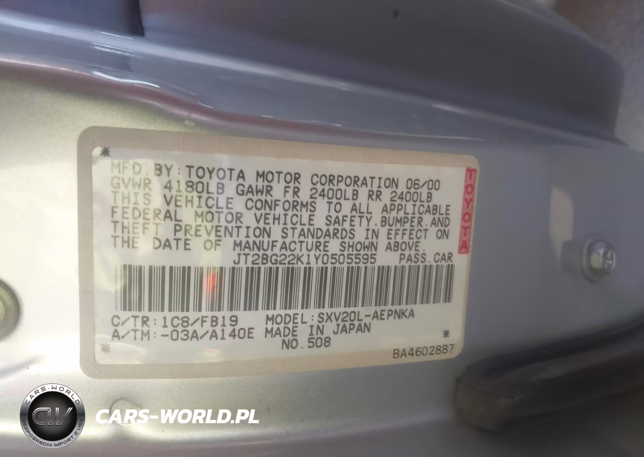 2000 Toyota Camry Le VIN:JT2BG22K1Y0505595 - 9
