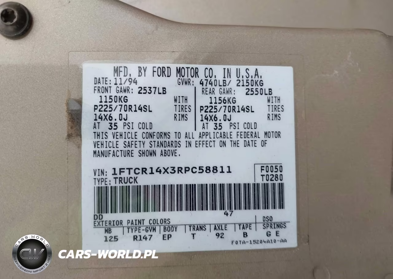 1994 Ford Ranger Super Cab VIN:1FTCR14X3RPC58811 - 9