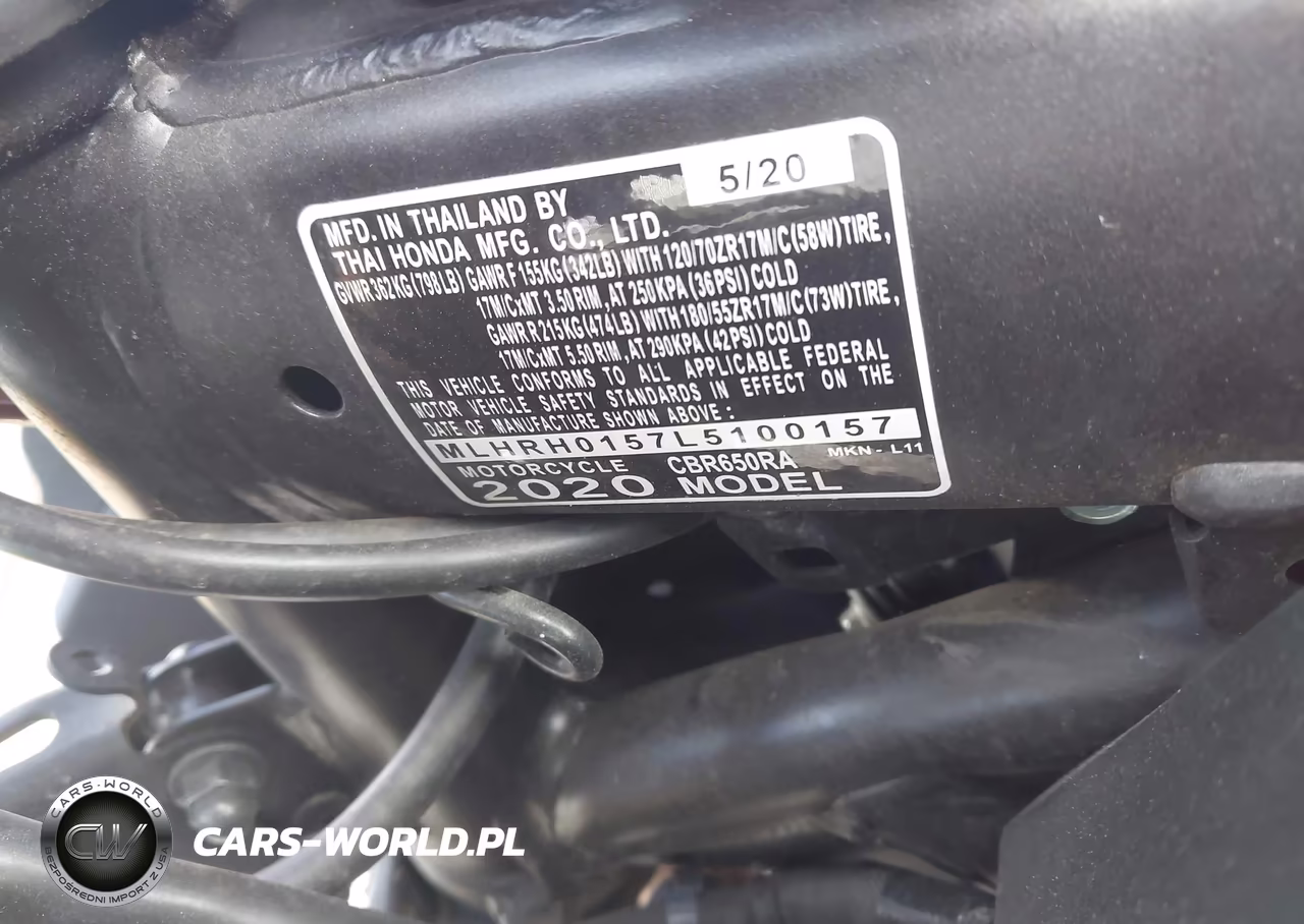 2020 Honda Cbr650 Ra VIN:MLHRH0157L5100157 - 10
