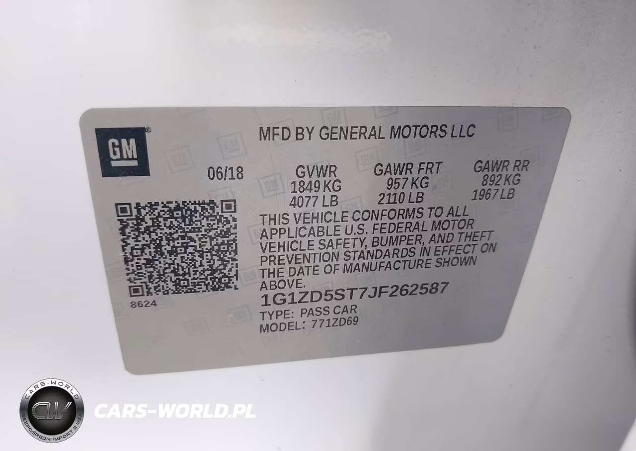 2018 Chevrolet Malibu Lt VIN:1G1ZD5ST7JF262587 - 9