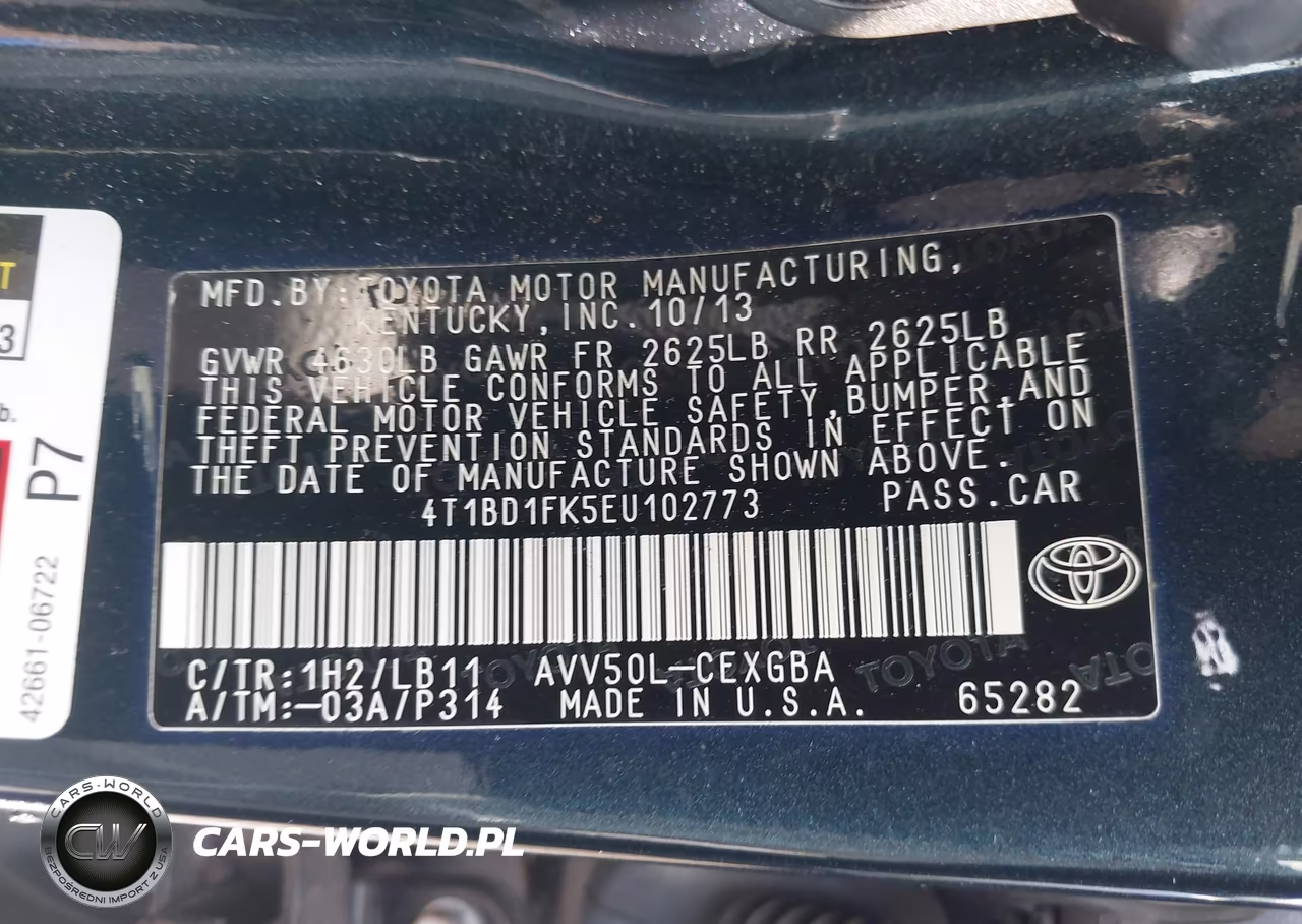 2014 Toyota Camry Hybrid Xle VIN:4T1BD1FK5EU102773 - 9