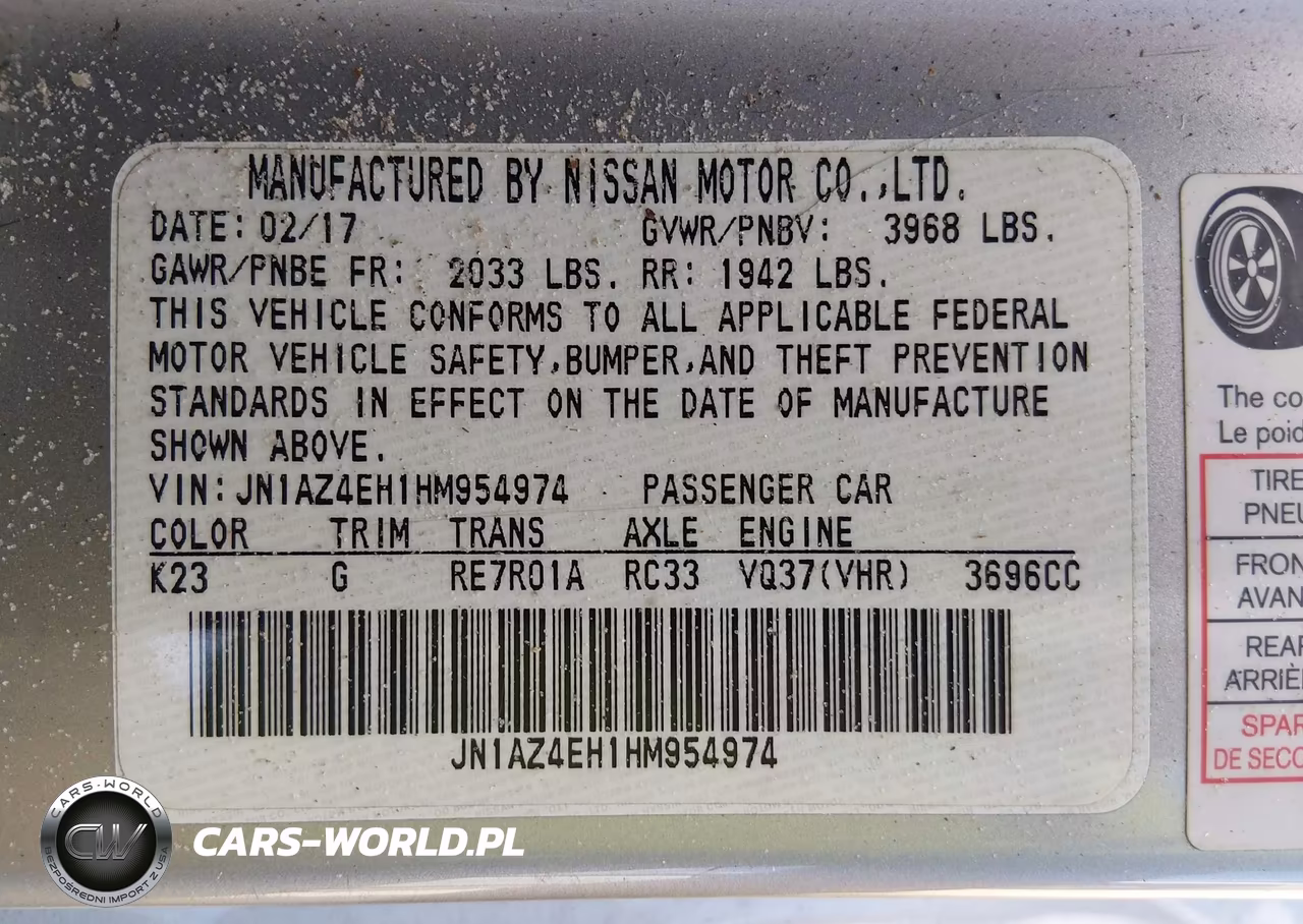 2017 Nissan 370Z Sport Tech VIN:JN1AZ4EH1HM954974 - 9