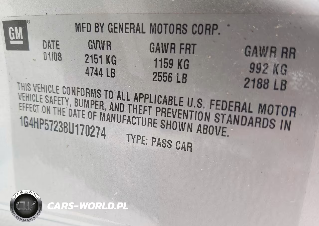 2008 Buick Lucerne Cx VIN:1G4HP57238U170274 - 9