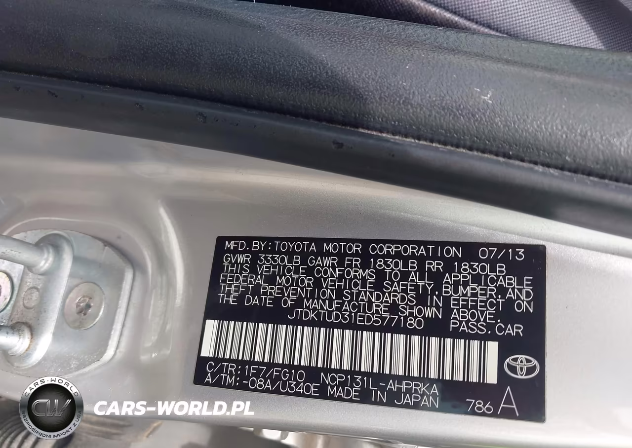 2014 Toyota Yaris Le (Tmc-Cbu Plant) VIN:JTDKTUD31ED577180 - 9