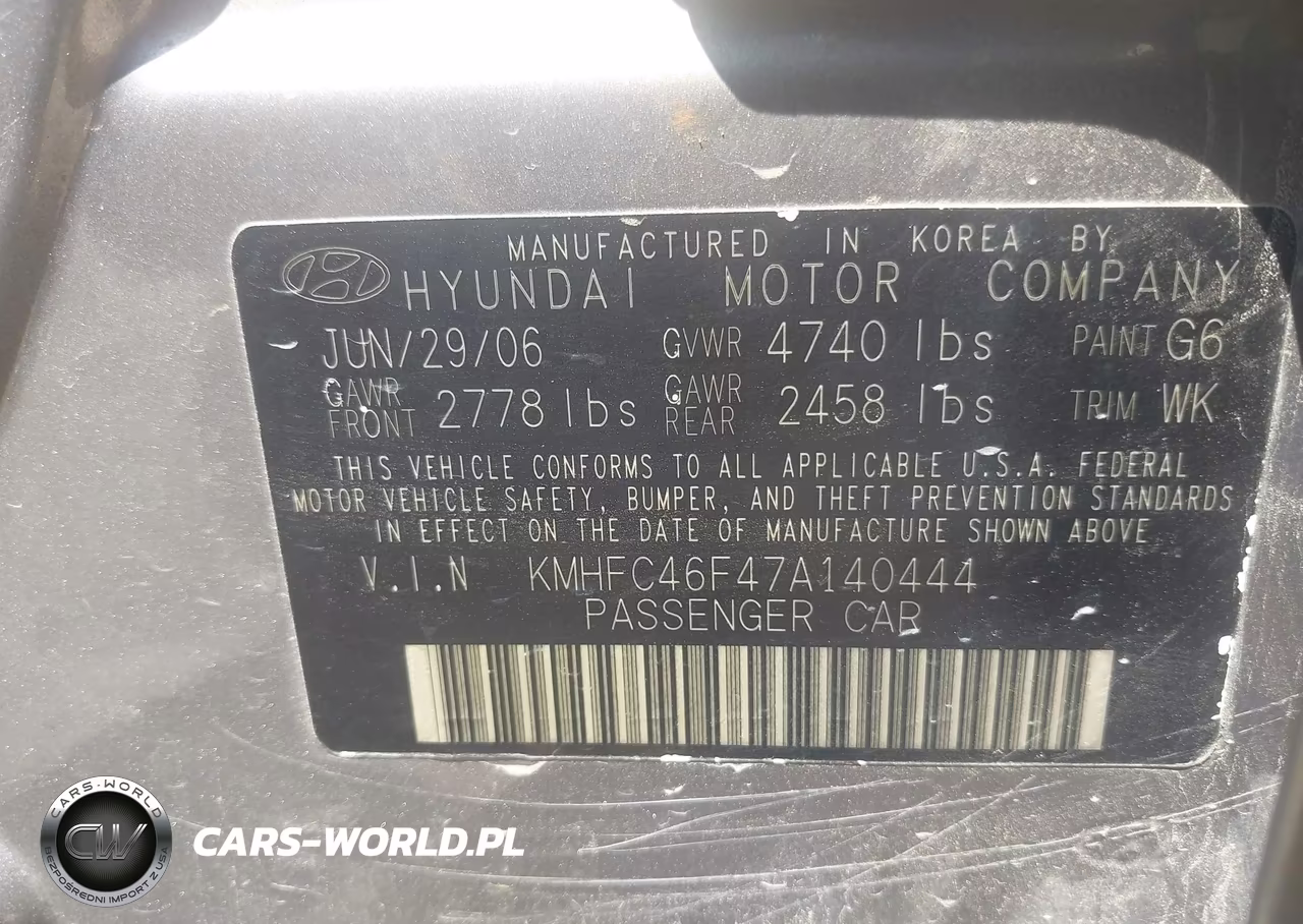 2007 Hyundai Azera Limited-Se VIN:KMHFC46F47A140444 - 9