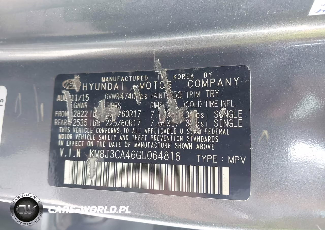 2016 Hyundai Tucson Se VIN:KM8J3CA46GU064816 - 9