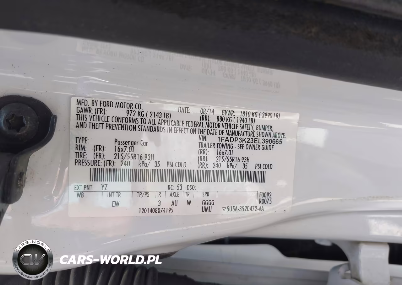 2014 Ford Focus Se VIN:1FADP3K23EL390665 - 9