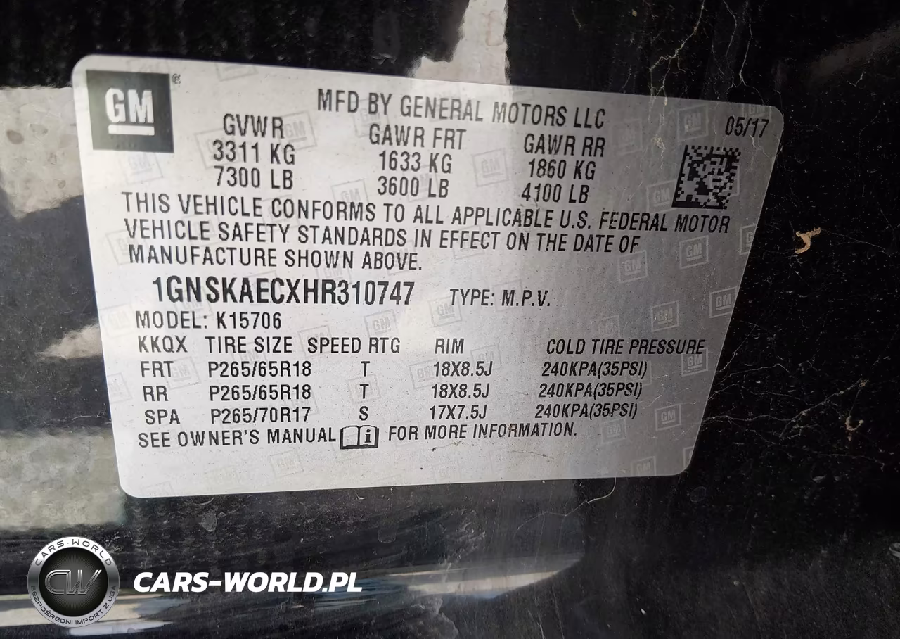 2017 Chevrolet Tahoe Ls VIN:1GNSKAECXHR310747 - 9