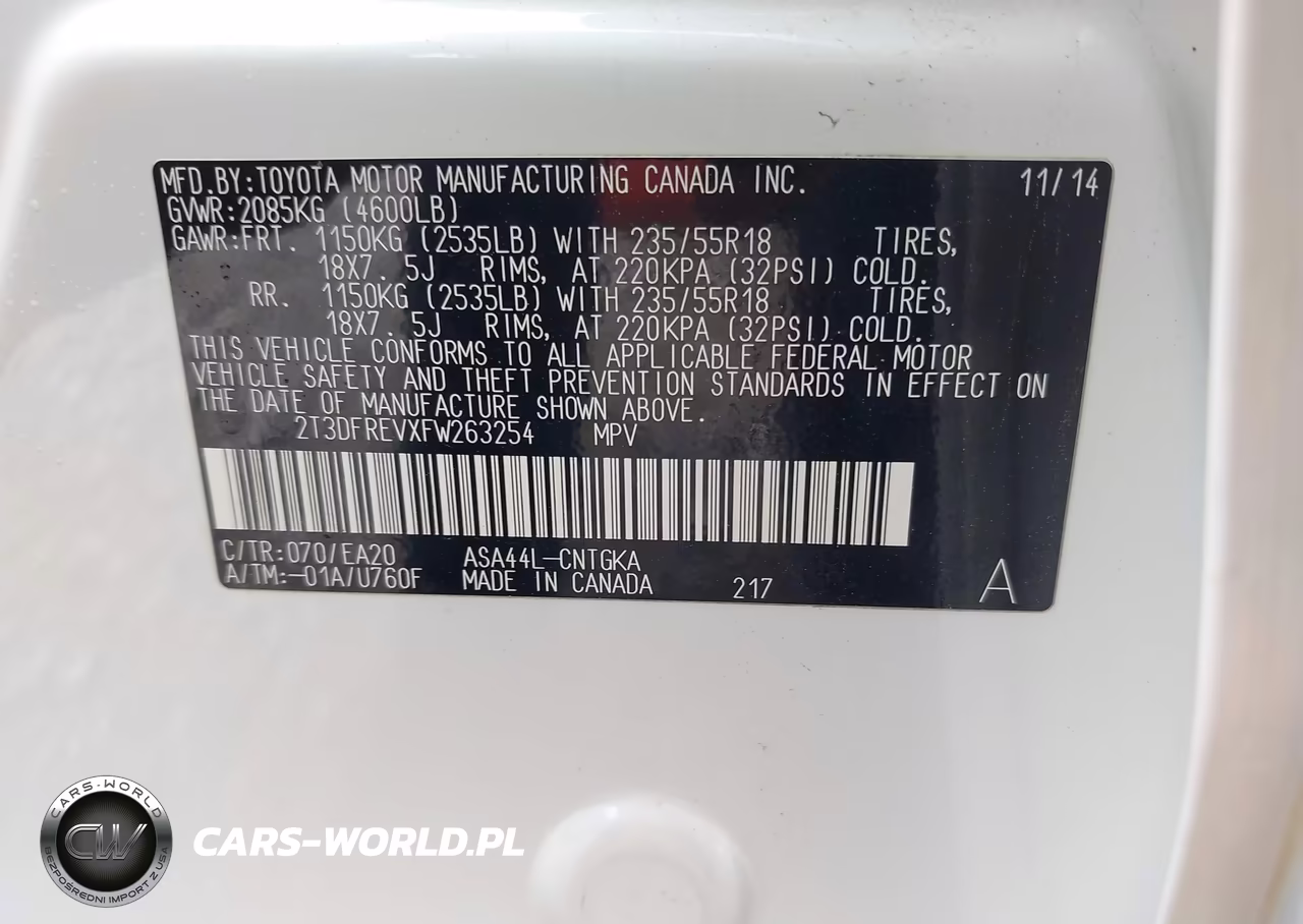 2015 Toyota Rav4 Limited VIN:2T3DFREVXFW263254 - 9