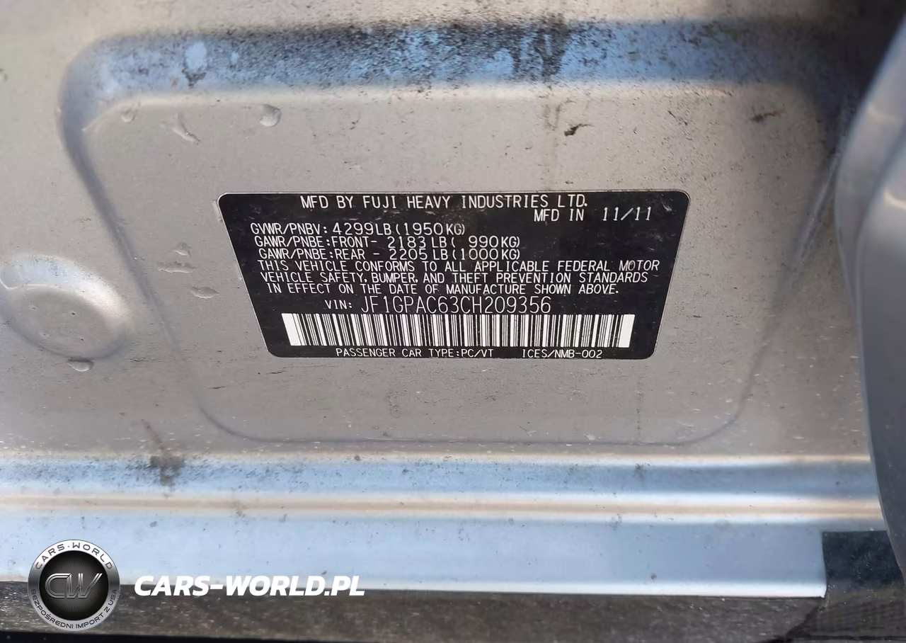 2012 Subaru Impreza 2.0I Premium VIN:JF1GPAC63CH209356 - 9