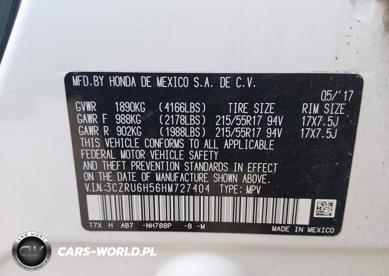 2017 Honda Hr-V Ex VIN:3CZRU6H56HM727404 - 9
