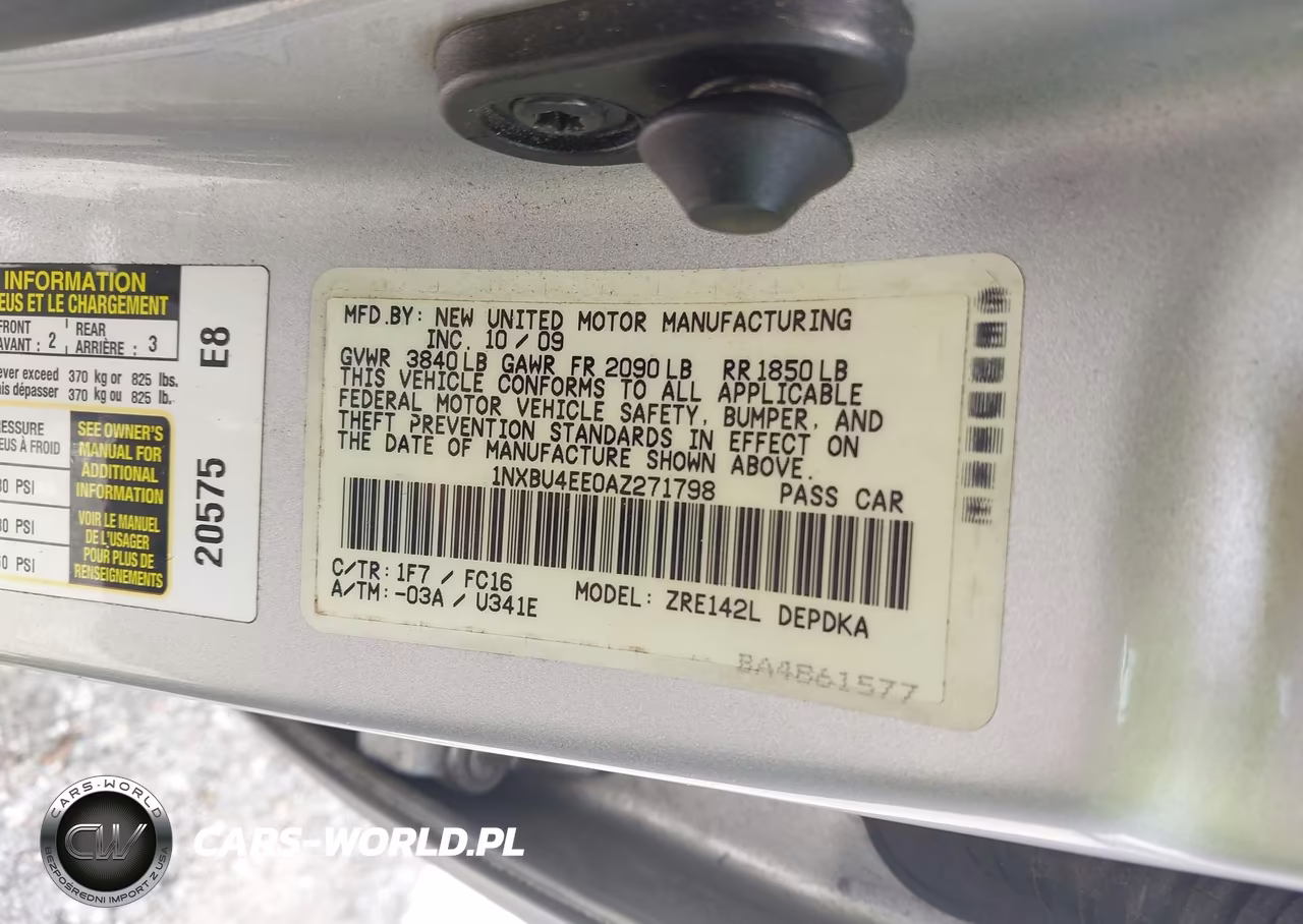 2010 Toyota Corolla Le VIN:1NXBU4EE0AZ271798 - 9