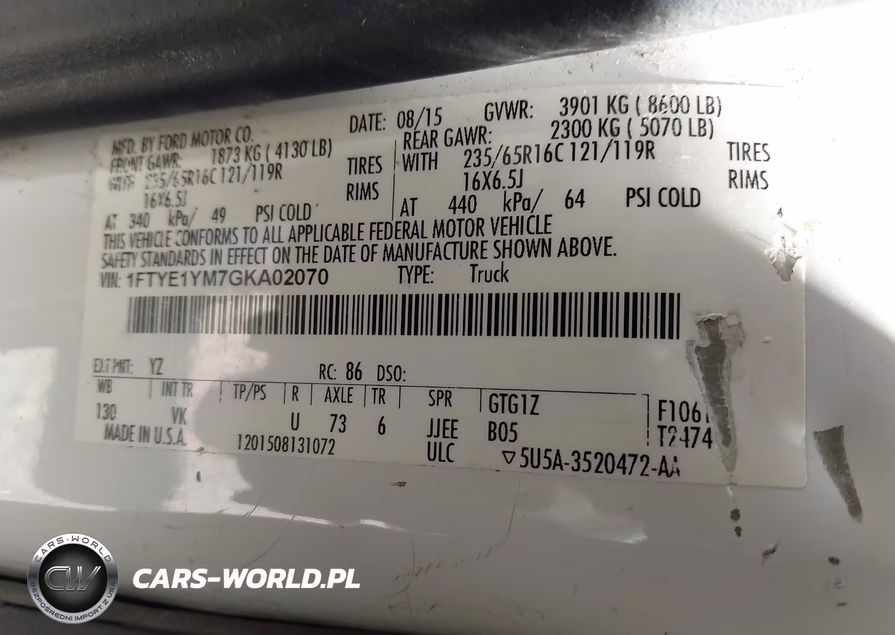 2016 Ford Transit-150 VIN:1FTYE1YM7GKA02070 - 9