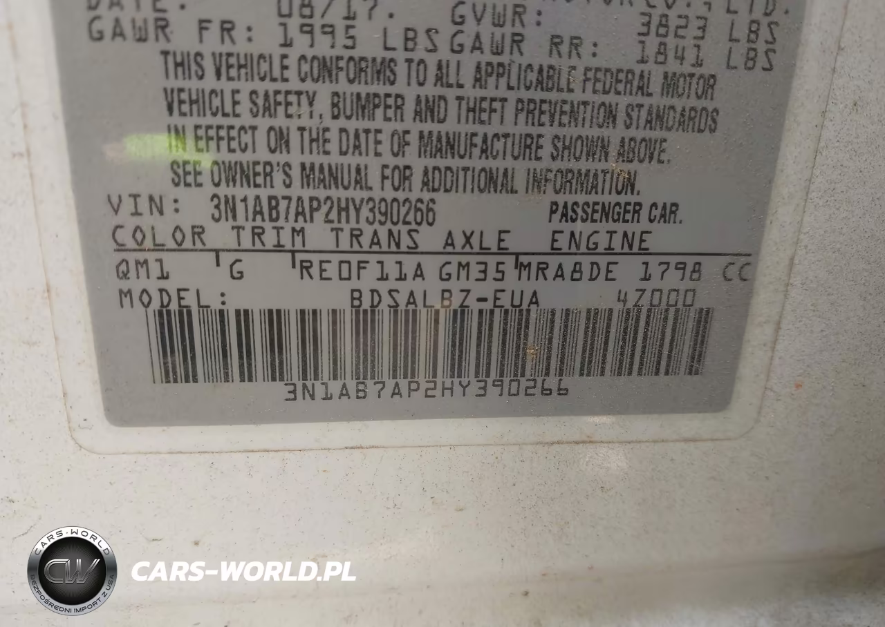 2017 Nissan Sentra S VIN:3N1AB7AP2HY390266 - 9