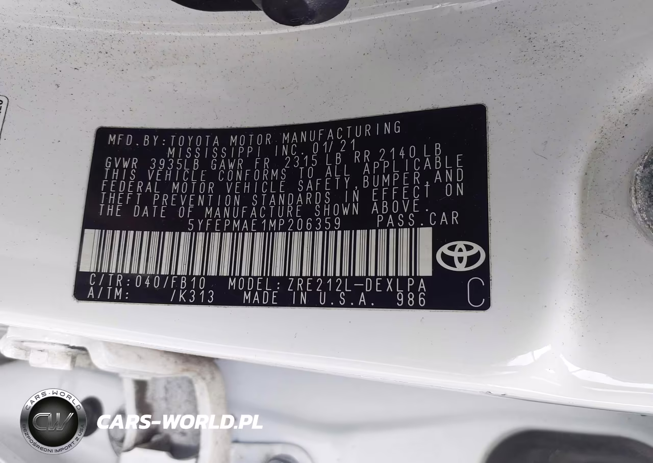 2021 Toyota Corolla Le VIN:5YFEPMAE1MP206359 - 9