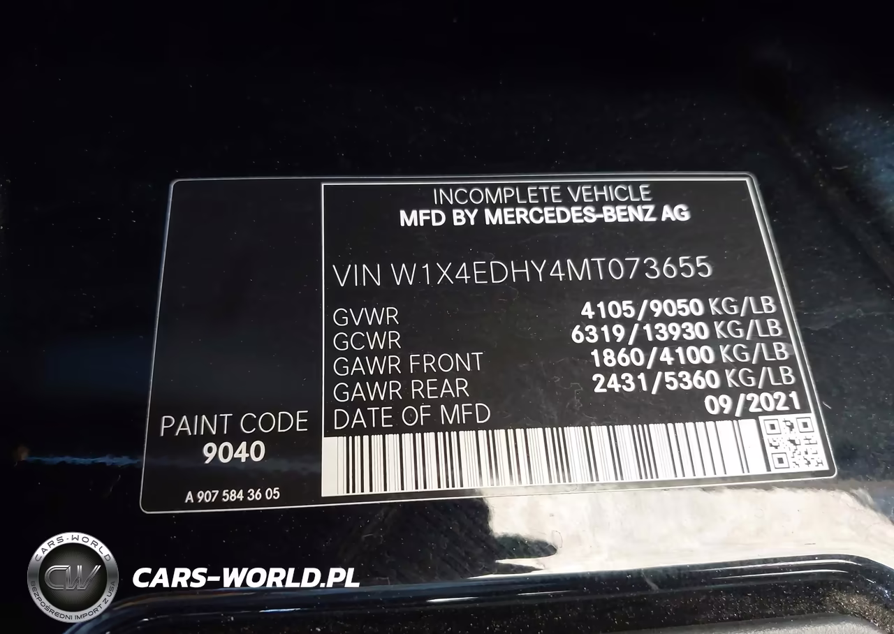 2021 Mercedes-Benz Sprinter 2500 High Roof V6 VIN:W1X4EDHY4MT073655 - 9