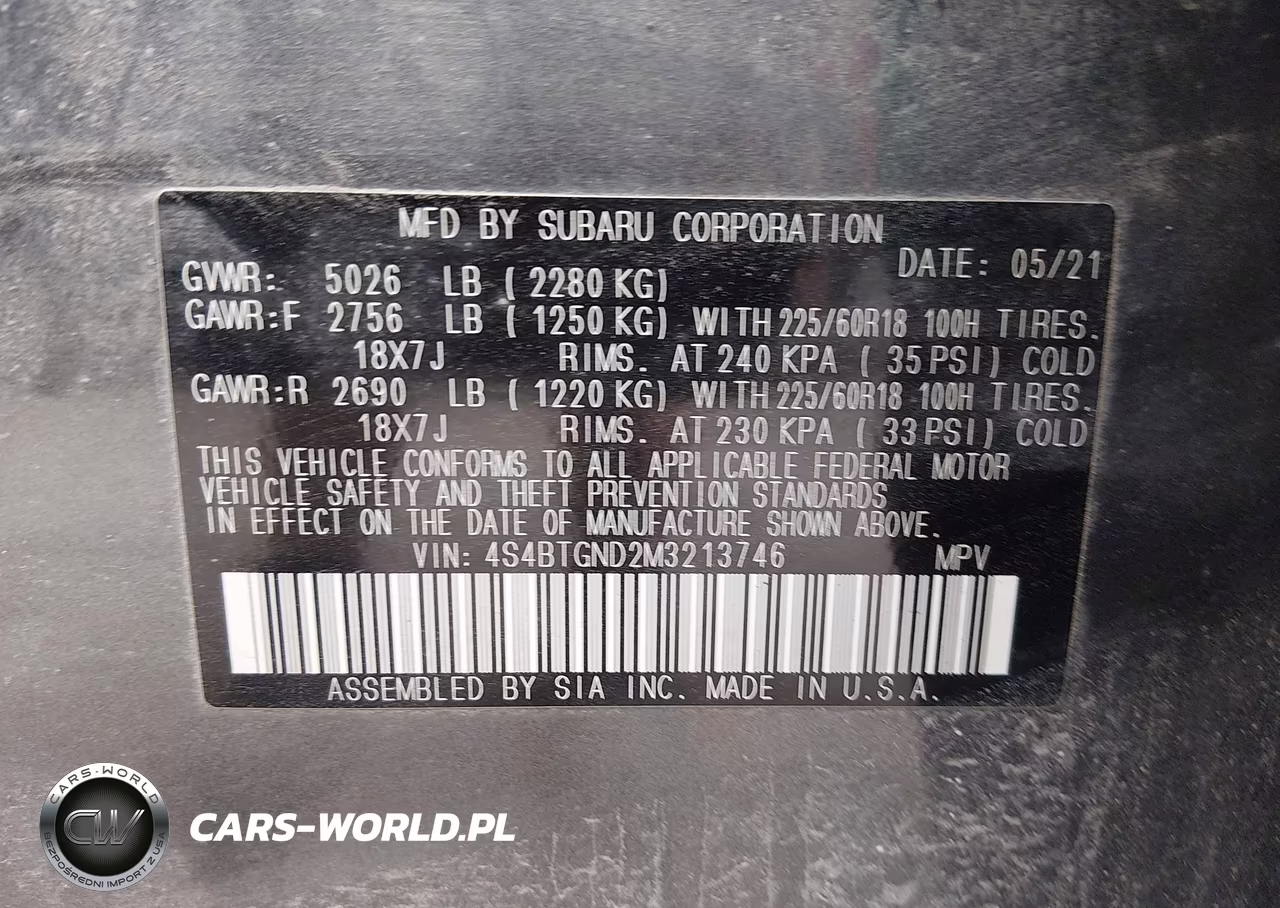 2021 Subaru Outback Limited Xt VIN:4S4BTGND2M3213746 - 9