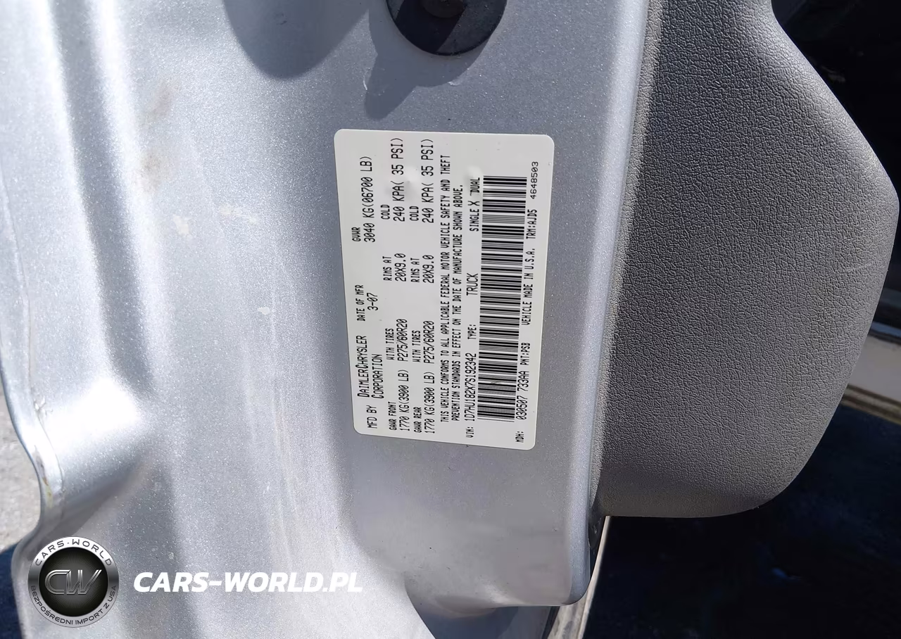 2007 Dodge Ram 1500 St-Slt VIN:1D7HU182X7S192342 - 9