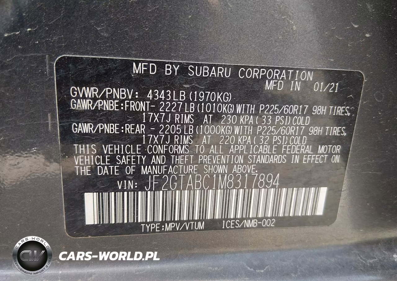 2021 Subaru Crosstrek VIN:JF2GTABC1M8317894 - 9