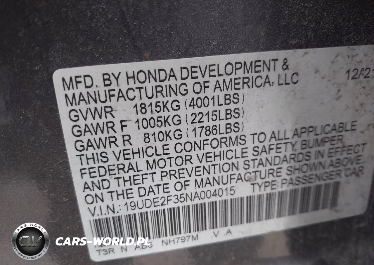2022 Acura Ilx Standard VIN:19UDE2F35NA004015 - 9