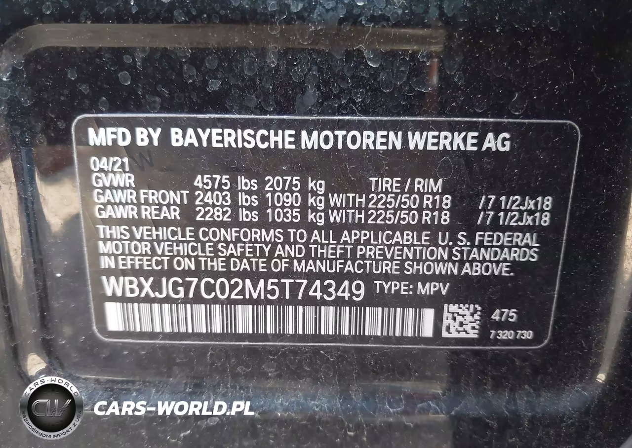 2021 BMW X1 Sdrive28I VIN:WBXJG7C02M5T74349 - 9