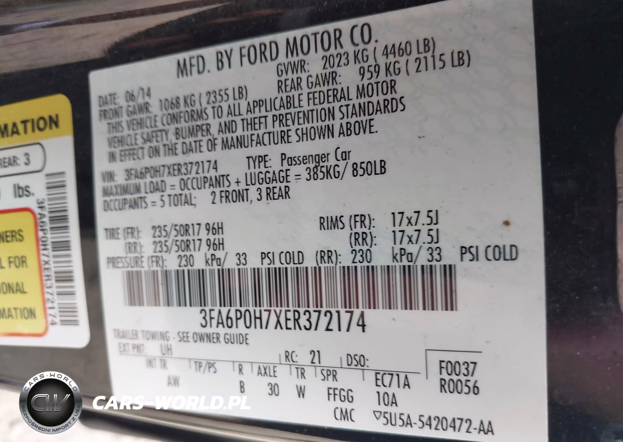 2014 Ford Fusion Se VIN:3FA6P0H7XER372174 - 9