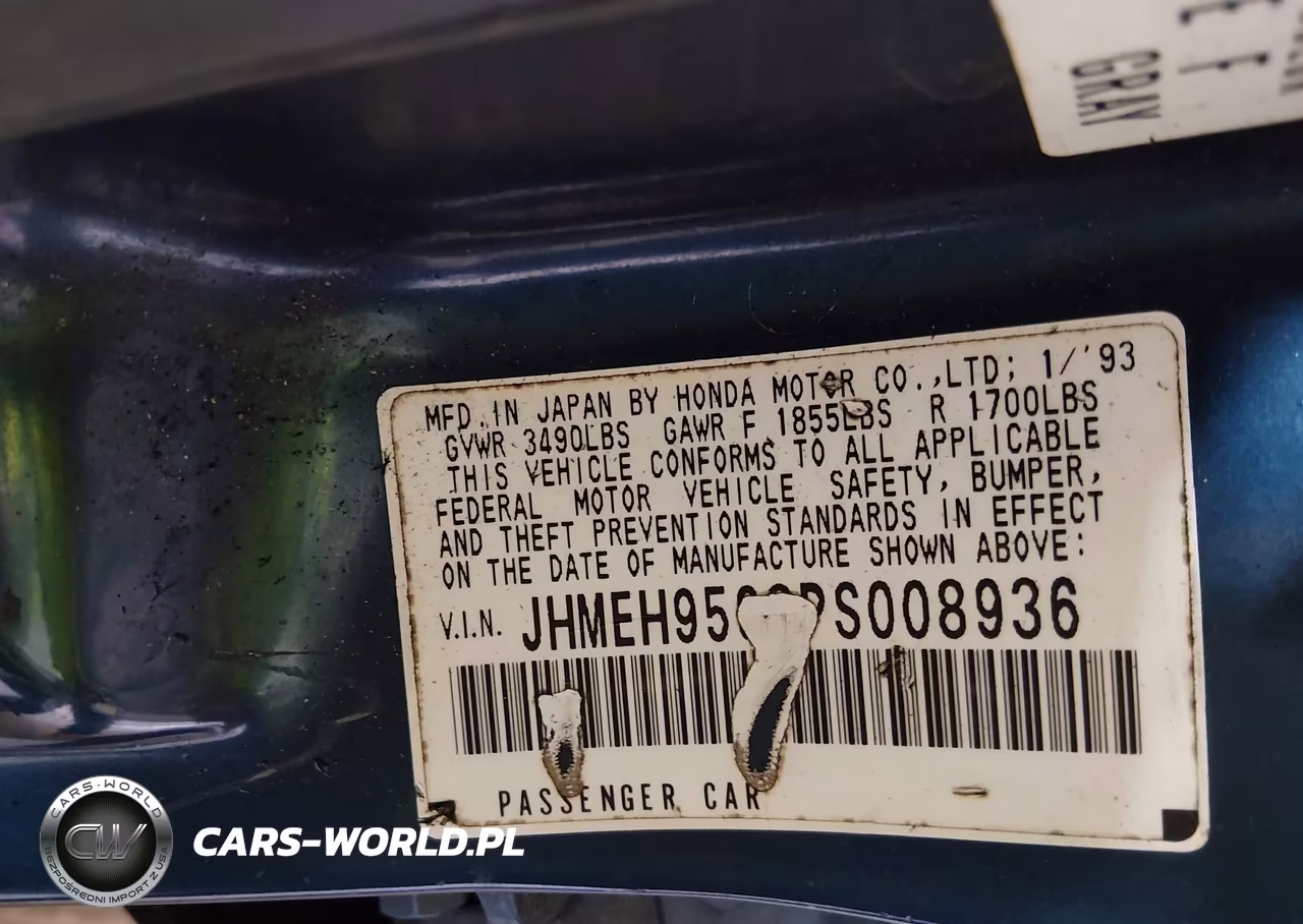 1993 Honda Civic Ex-Ex-V VIN:JHMEH9598PS008936 - 9