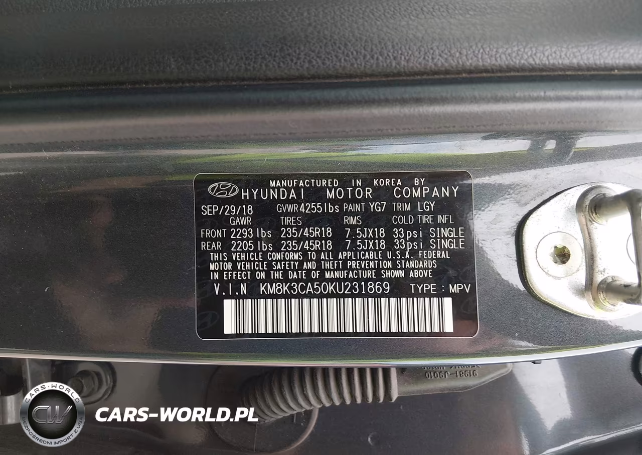 2019 Hyundai Kona Limited VIN:KM8K3CA50KU231869 - 9