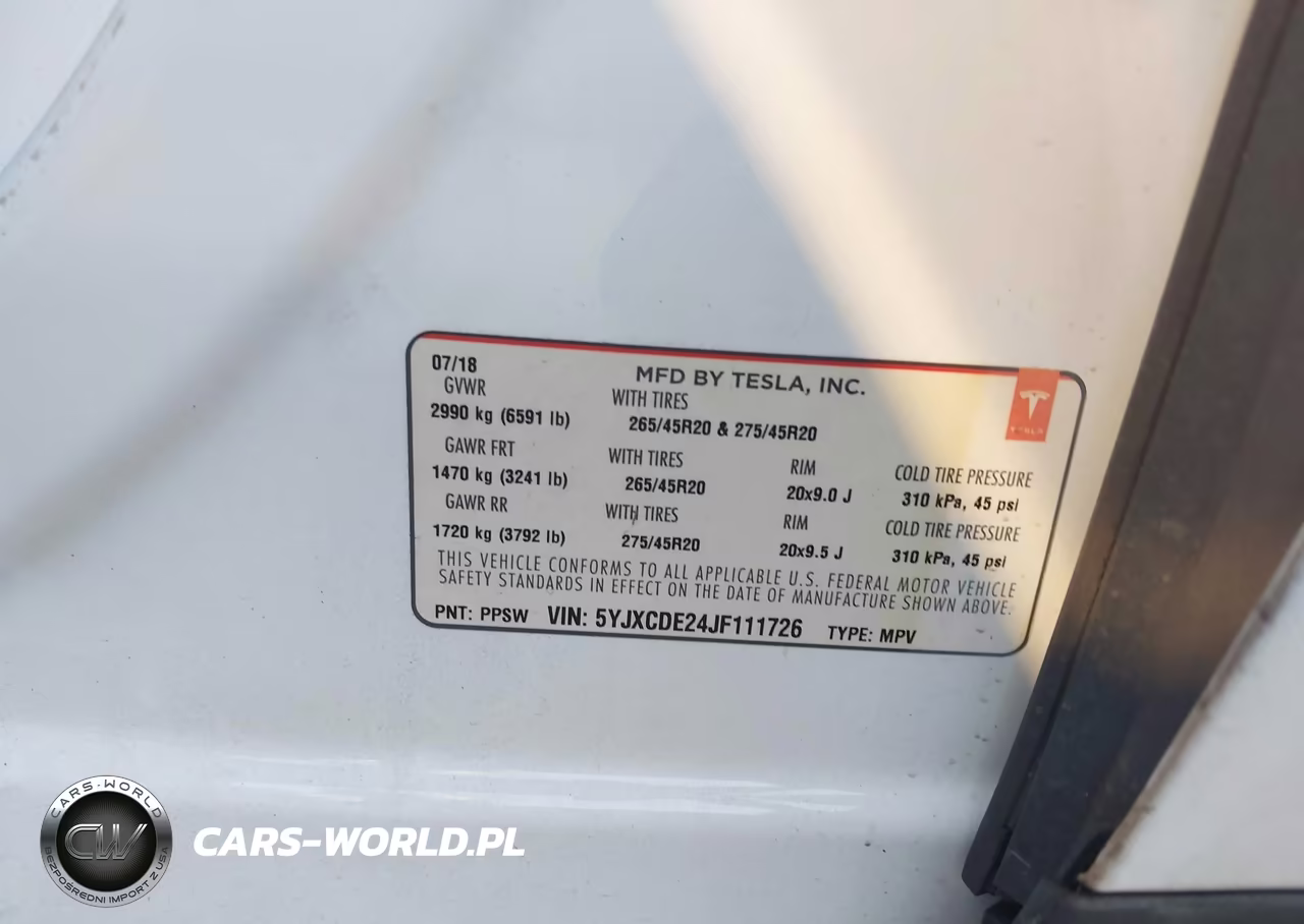 2018 Tesla Model X 100D-75D-P100D VIN:5YJXCDE24JF111726 - 9