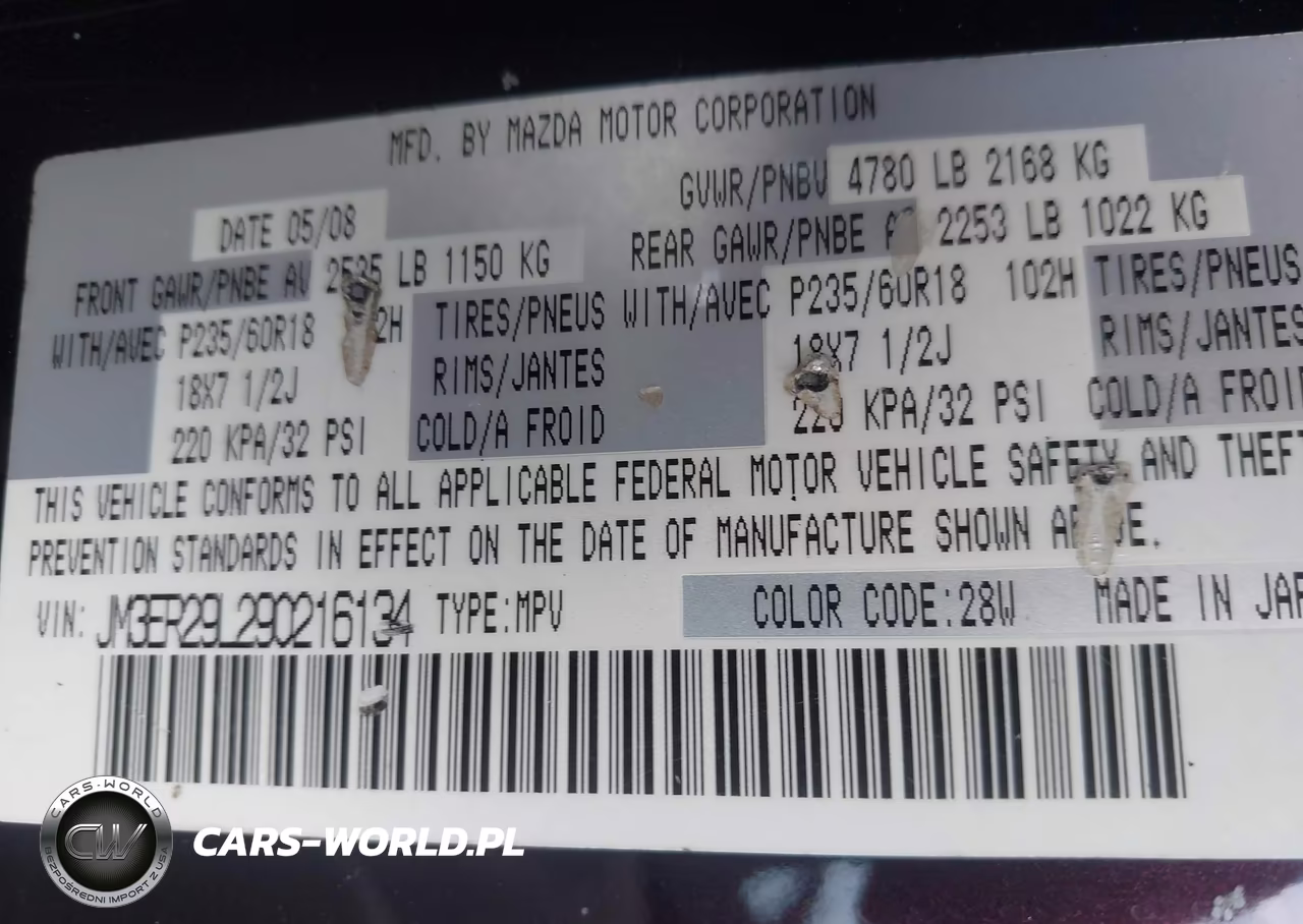 2009 Mazda Cx-7 Sport VIN:JM3ER29L290216134 - 9