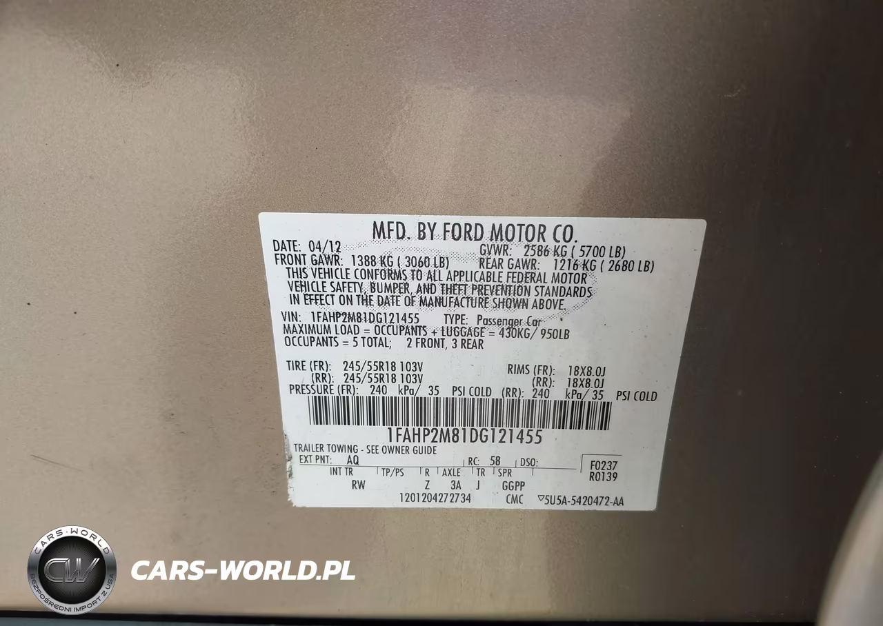 2013 Ford Police Interceptor VIN:1FAHP2M81DG121455 - 8