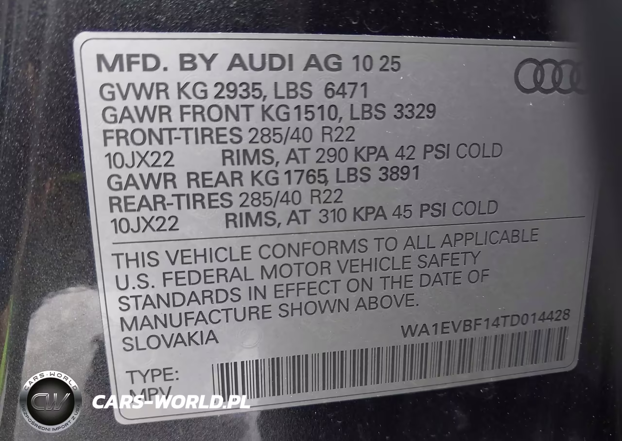 2026 Audi Q8 Premium Plus 55 Tfsi Quattro Tiptronic VIN:WA1EVBF14TD014428 - 9