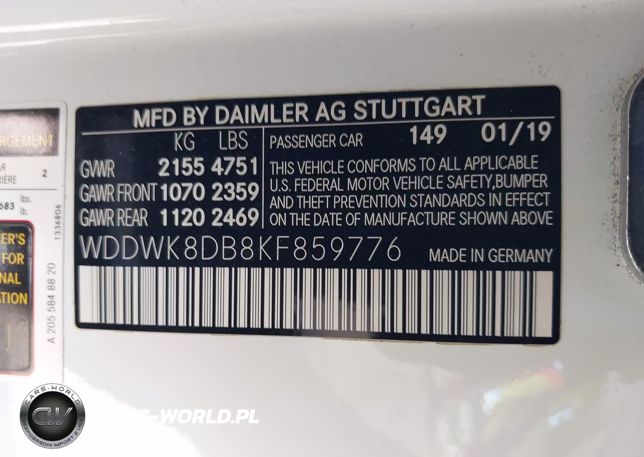 2019 Mercedes-Benz C 300 VIN:WDDWK8DB8KF859776 - 9
