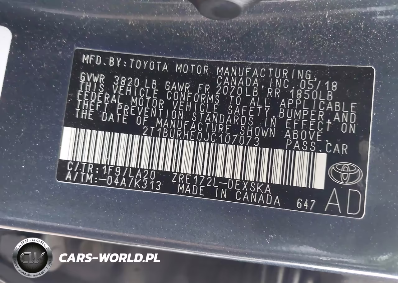 2018 Toyota Corolla Xse VIN:2T1BURHE0JC107073 - 9