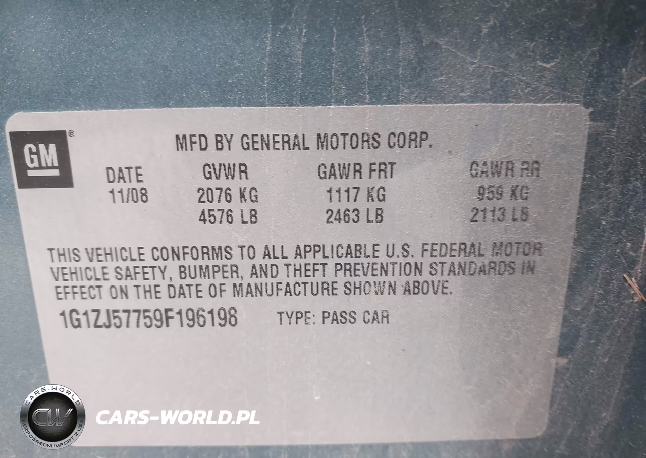 2009 Chevrolet Malibu Lt VIN:1G1ZJ57759F196198 - 9