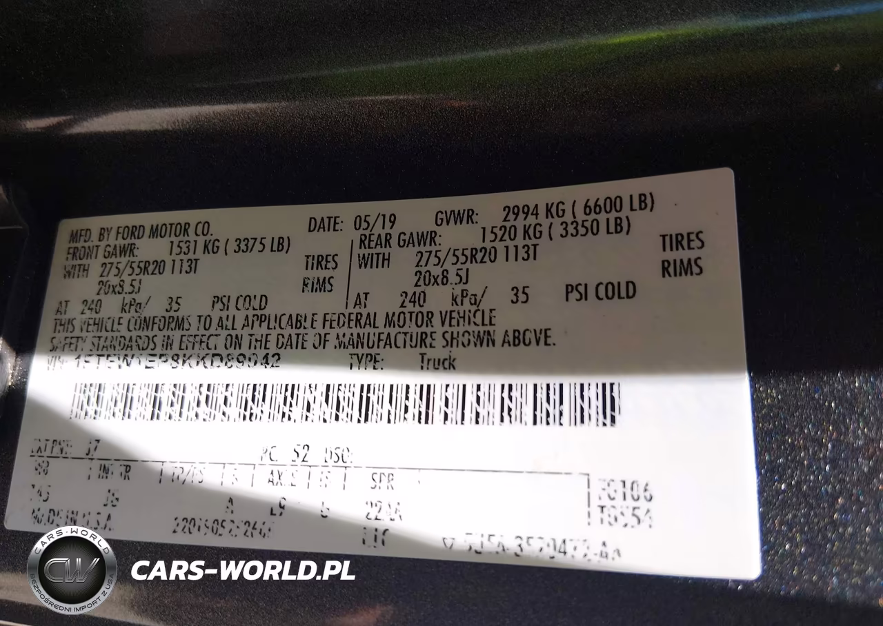 2019 Ford F-150 Xl VIN:1FTEW1EP8KKD89042 - 9