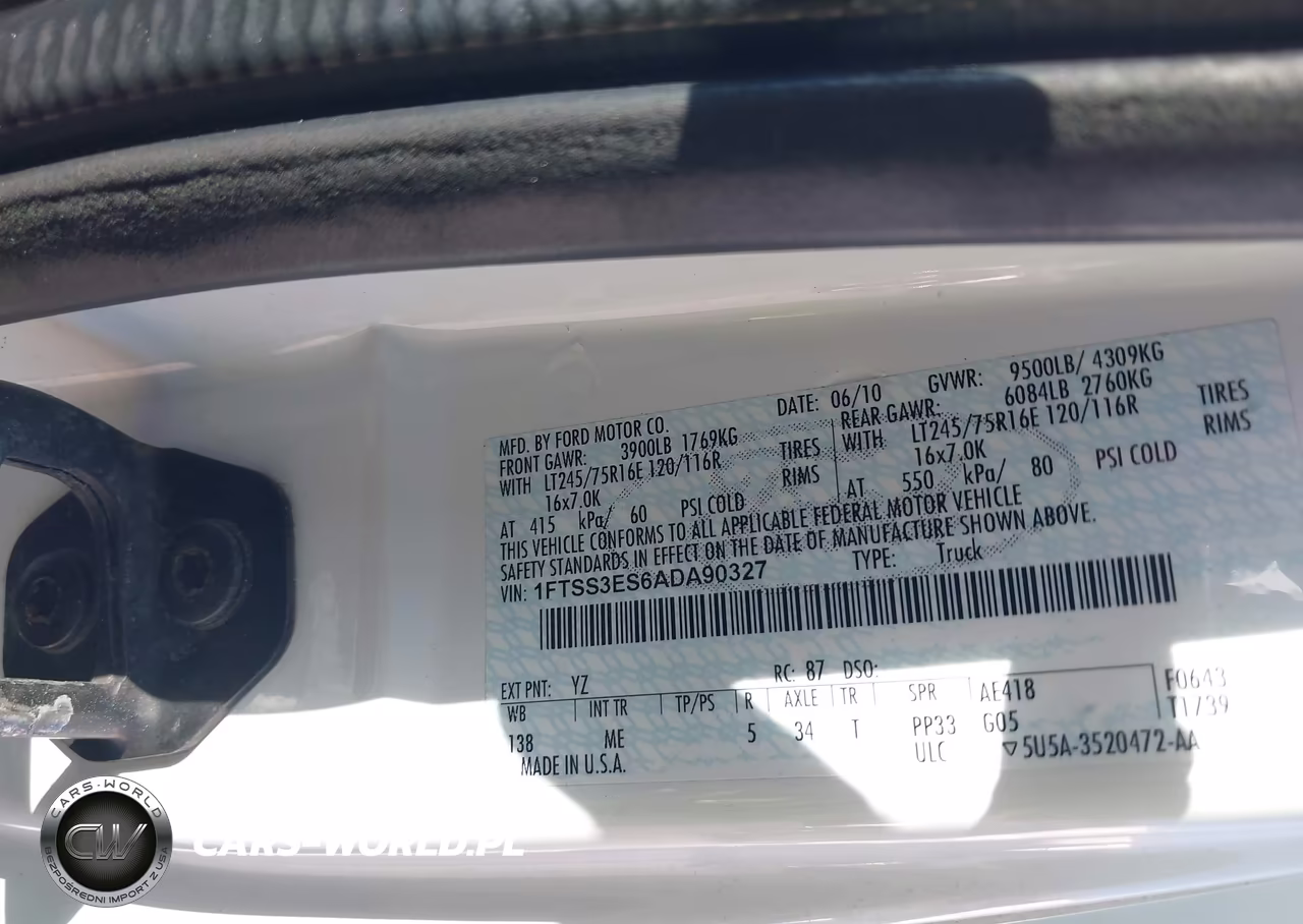 2010 Ford E-350 Super Duty Commercial-Recreational VIN:1FTSS3ES6ADA90327 - 9