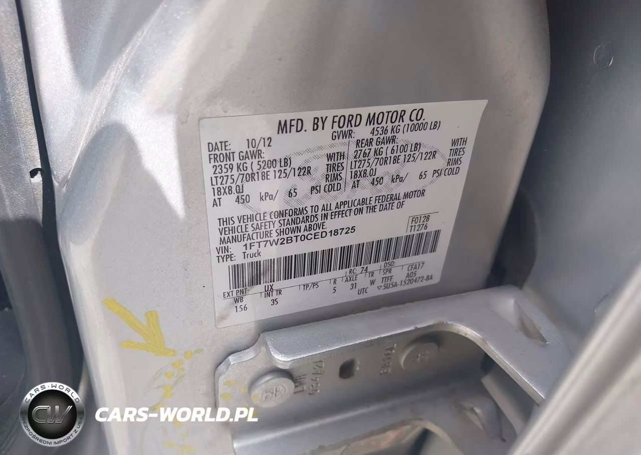 2012 Ford Super Duty F-250 Srw Xlt VIN:1FT7W2BT0CED18725 - 9