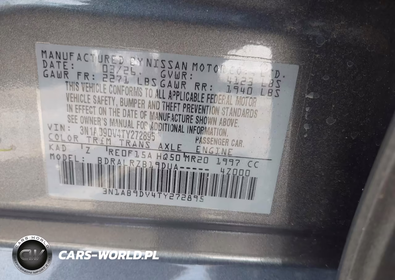 2026 Nissan Sentra Sr VIN:3N1AB9DV4TY272895 - 9