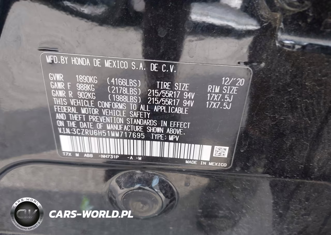 2021 Honda Hr-V Awd Ex VIN:3CZRU6H51MM717695 - 9