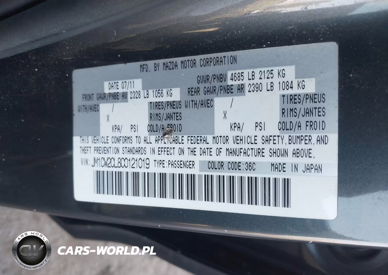 2012 Mazda Mazda5 Touring VIN:JM1CW2CL8C0121019 - 9