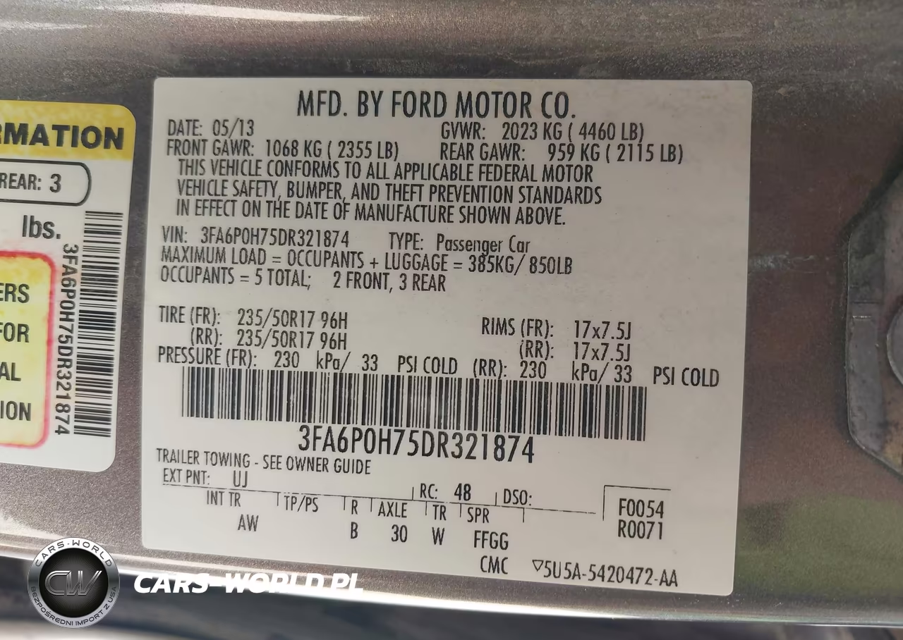 2013 Ford Fusion Se VIN:3FA6P0H75DR321874 - 9