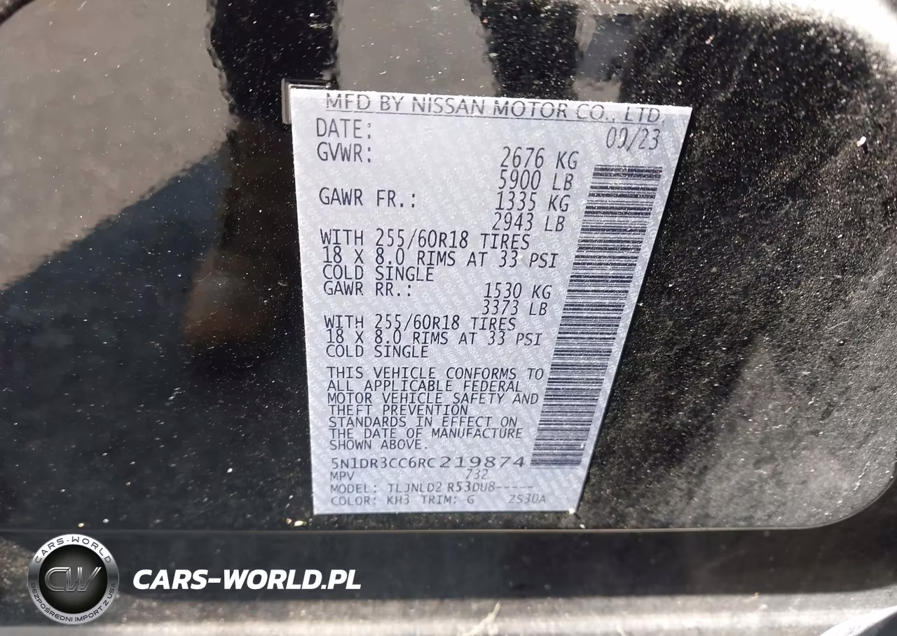 2024 Nissan Pathfinder Sl 4Wd VIN:5N1DR3CC6RC219874 - 9