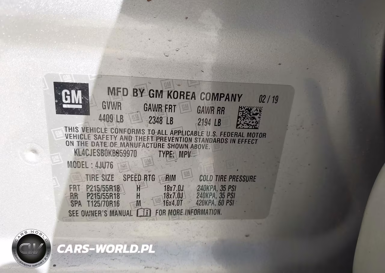 2019 Buick Encore Awd Preferred VIN:KL4CJESB0KB859970 - 9