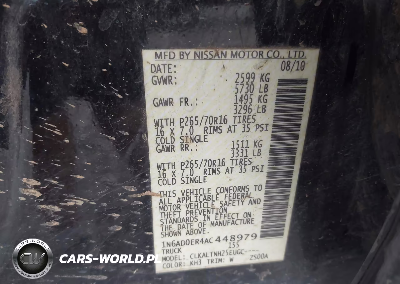 2010 Nissan Frontier Se VIN:1N6AD0ER4AC448979 - 9